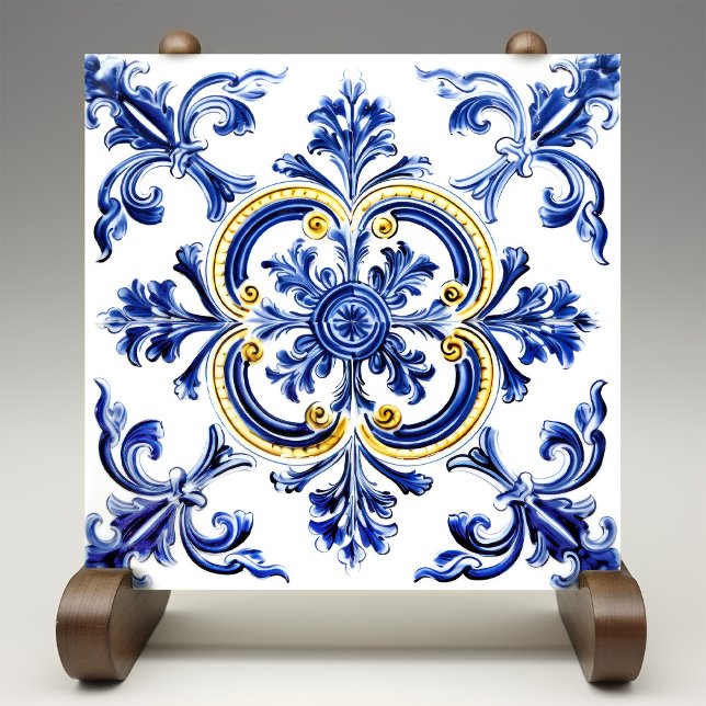 Azulejo Lisbon Patterned Talavera Ceramic Design Ceramic Tile (Creator Uploaded)