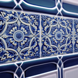Azulejo Lisbon Patterned Talavera Ceramic Design Tile