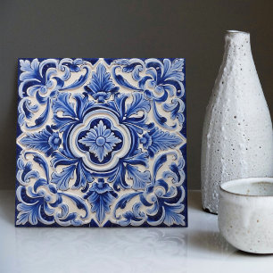Azulejo Lisbon Patterned Talavera Ceramic Design Tile