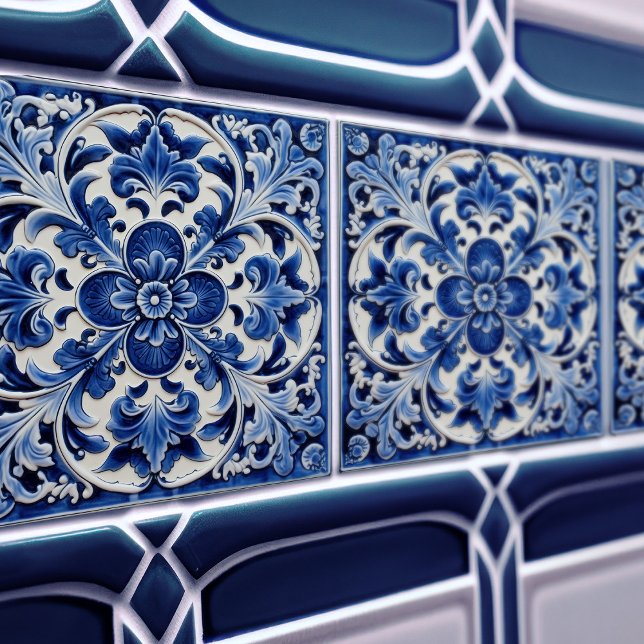 Azulejo Lisbon Patterned Talavera Ceramic Design Tile (Creator Uploaded)