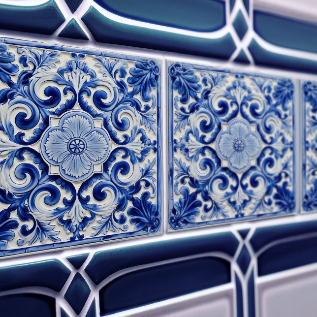 Azulejo Lisbon Patterned Talavera Ceramic Design Tile (Creator Uploaded)
