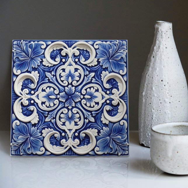 Azulejo Lisbon Patterned Talavera Ceramic Design Tile (Creator Uploaded)