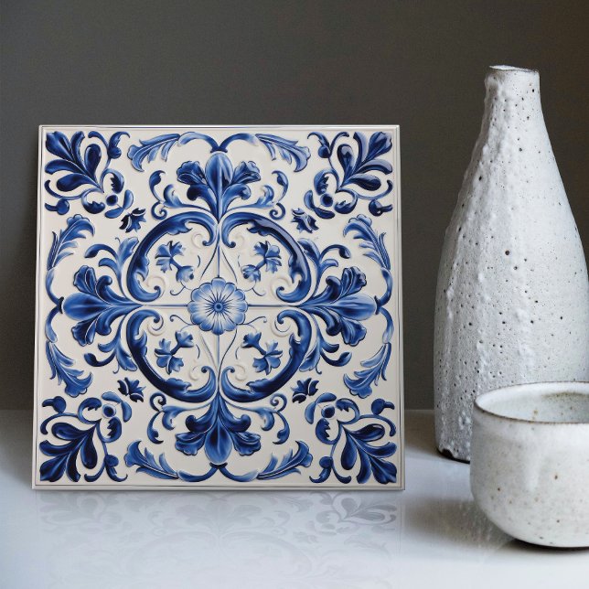 Azulejo Lisbon Patterned Talavera Ceramic Design Tile (Creator Uploaded)
