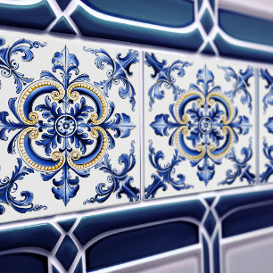 Azulejo Lisbon Patterned Talavera Ceramic Design Tile