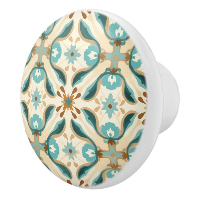 Azulejo Mocha Mint Marvel Ceramic Knob (Right)