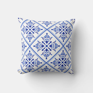 Azulejo mosaic tile pattern from Portugal. Throw Pillow