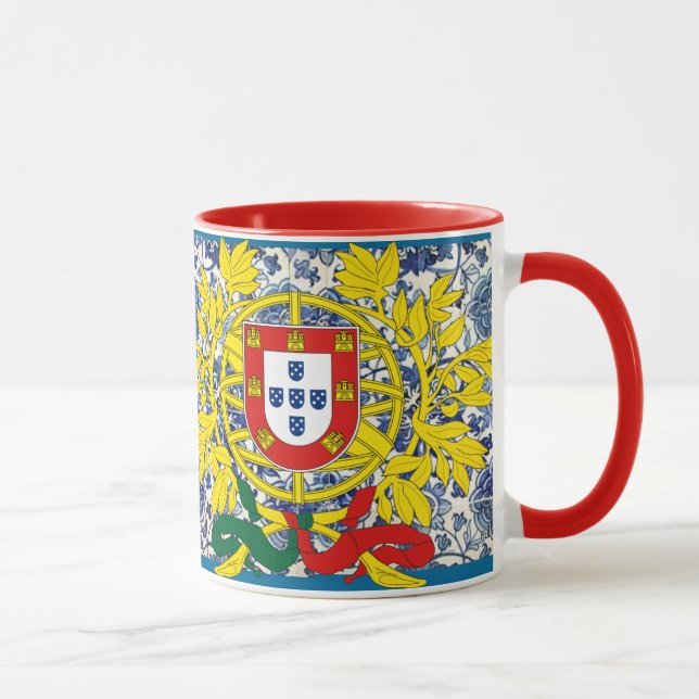 Azulejo Mug with Portuguese Crest (Right)