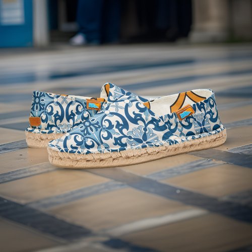 Azulejo Portugal Fleur De Lis Style Pattern Summer Espadrilles