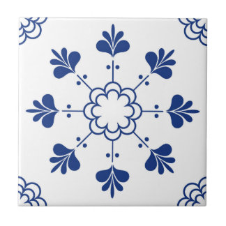 Azulejo Portuguese Mediterranean Blue White Ceramic Tile