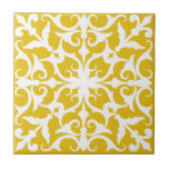 Azulejo Portuguese Mediterranean Yellow&White Ceramic Tile<br><div class="desc">Azulejo Portuguese Mediterranean Yellow& White Ceramic Tile , Rooted in the centuries-old art of Azulejo, this design showcases intricate geometric and floral motifs in a warm yellow palette set against a crisp white background , Crafted from high-quality ceramic with a smooth, glossy finish, this tile is perfect for interior applications...</div>