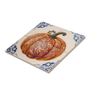 Azulejo pumpkin orange mosaic vintage bulk ceramic tile