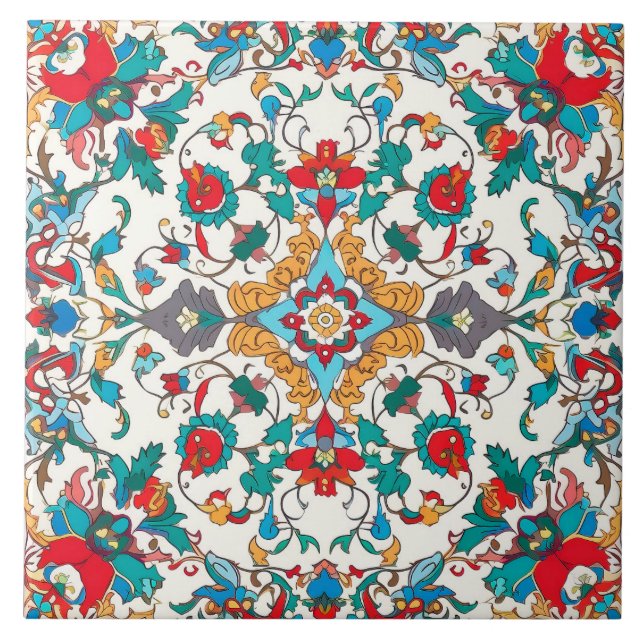 Azulejo Style Ceramic Tile. Ceramic Tile (Front)