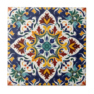 Azulejo Talavera blue Mediterranean wedding favors Ceramic Tile