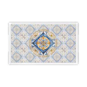 Azulejo Talavera Florentine Tile Look Multi use Acrylic Tray