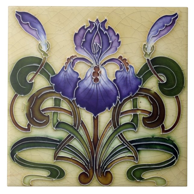 Azulejo Tile art nouveau style decorative fireplac (Front)
