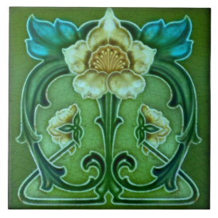 Azulejo Tile art nouveau style decorative fireplac