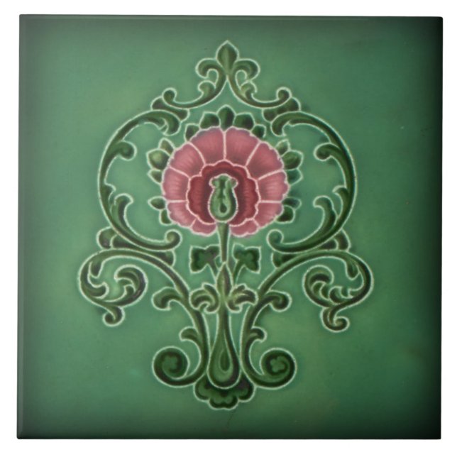 Azulejo Tile art nouveau style decorative fireplac (Front)