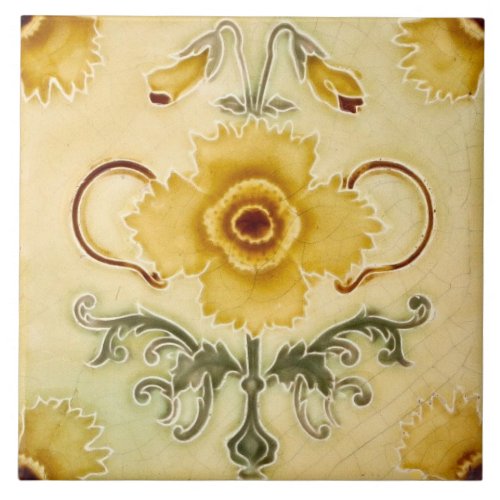 Azulejo Tile art nouveau style decorative fireplac