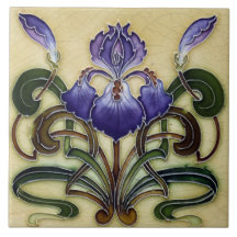 Azulejo Tile art nouveau style decorative fireplac