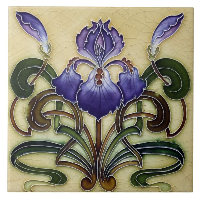 Azulejo Tile art nouveau style decorative fireplac (Front)
