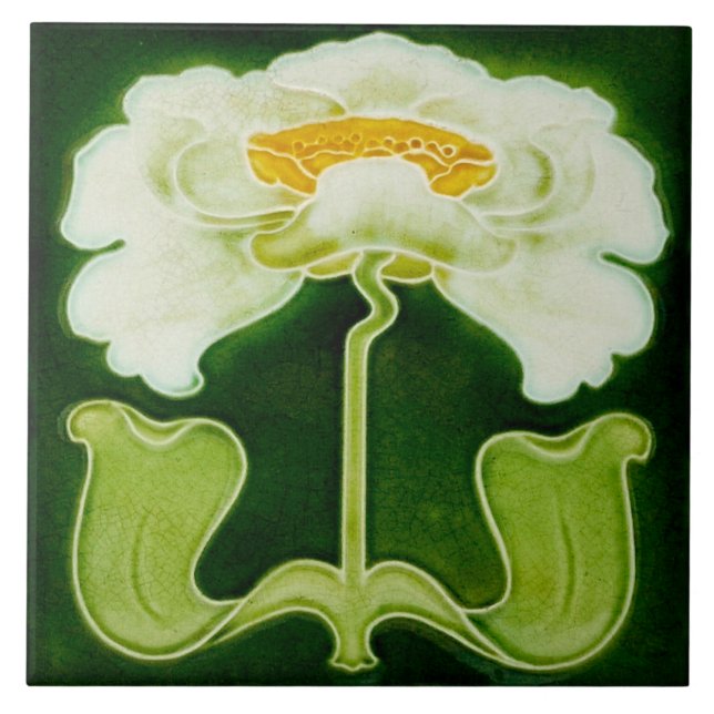 Azulejo Tile art nouveau style decorative fireplac (Front)