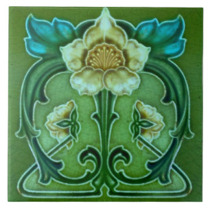 Azulejo Tile art nouveau style decorative fireplac