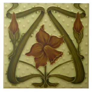Azulejo Tile art nouveau style decorative fireplac