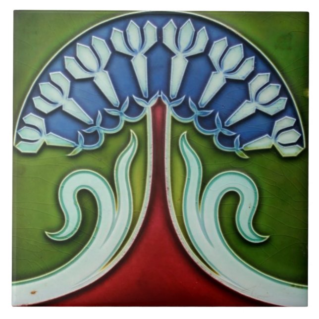 Azulejo Tile art nouveau style decorative fireplac (Front)