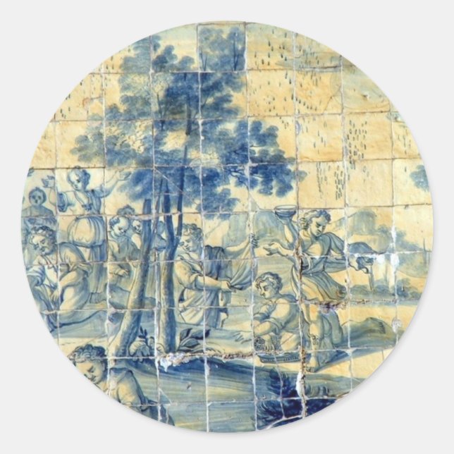 Azulejo tile classic round sticker (Front)