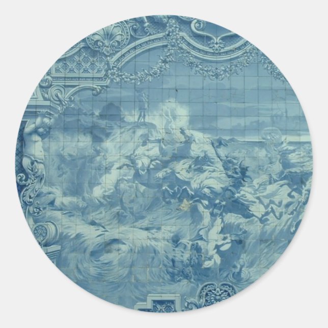 Azulejo tile classic round sticker (Front)