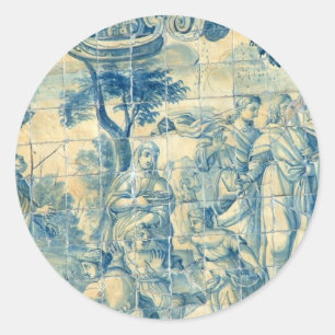 Azulejo tile classic round sticker