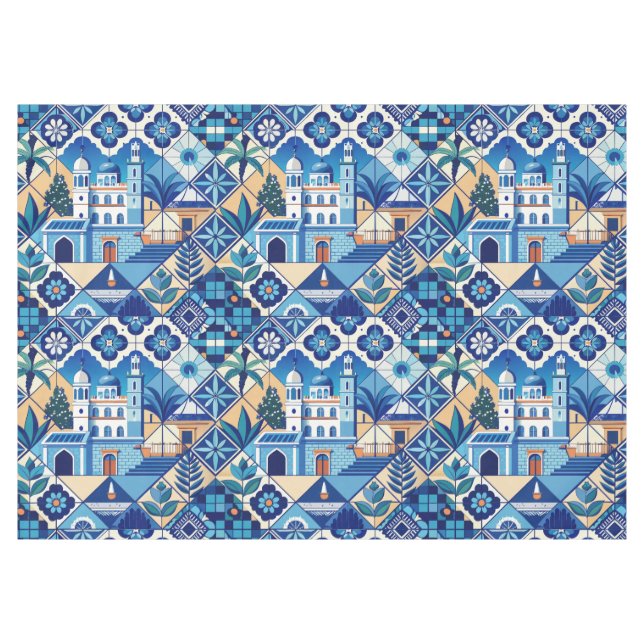 Azulejo Tiles Pattern Tablecloth (Front (Horizontal))