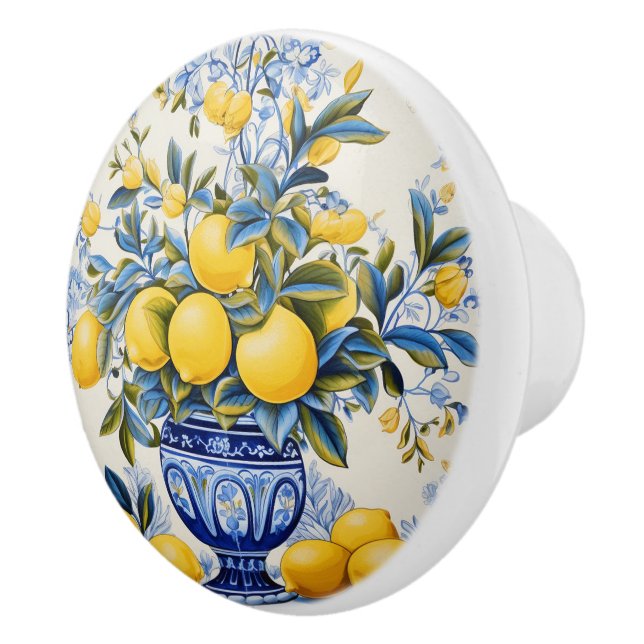 💙💛 Azulejos Amalfi Charm Ceramic Knob (Right)