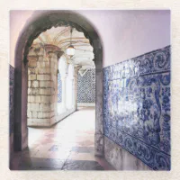 Azulejos and Arches Lisbon Portugal Glass Coaster | Zazzle
