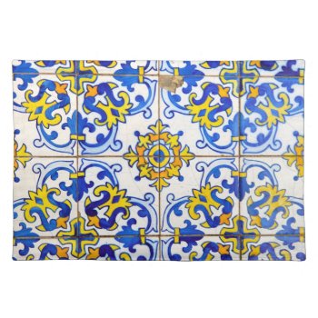 Azulejos Ceramic Tiles Cloth Placemat by wheresmymojo at Zazzle