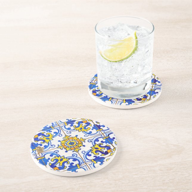 Azulejos Ceramic tiles Drink Coaster (Side)