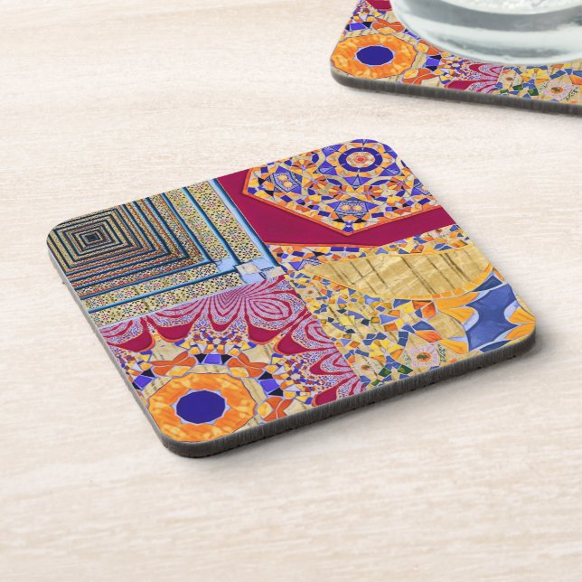 Azulejos Geometric Tiles with a CG twist Beverage Coaster (Left Side)