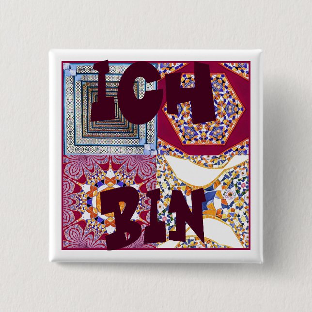 Azulejos Geometric Tiles with a CG twist Button (Front)