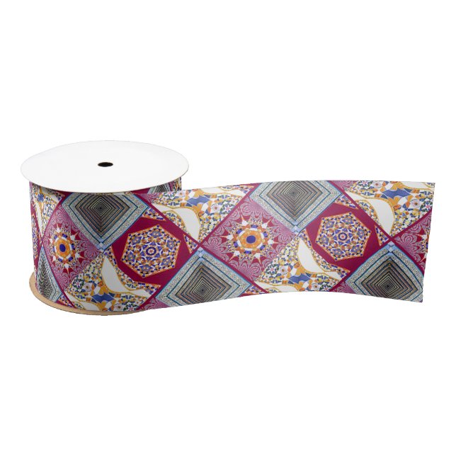 Azulejos Geometric Tiles with a CG twist Satin Ribbon (Spool)