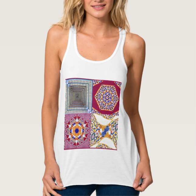 Azulejos Geometric Tiles with a CG twist Tank Top (Front)