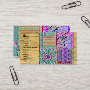 Azulejos Geometric Tiles with Bird of Peace Business Card