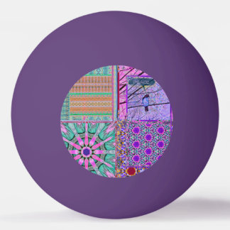 Azulejos Geometric Tiles with Bird of Peace Ping Pong Ball