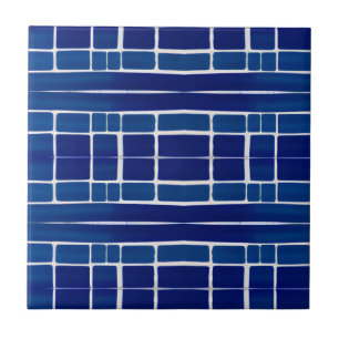 Azulejos indigo tiles geometric art
