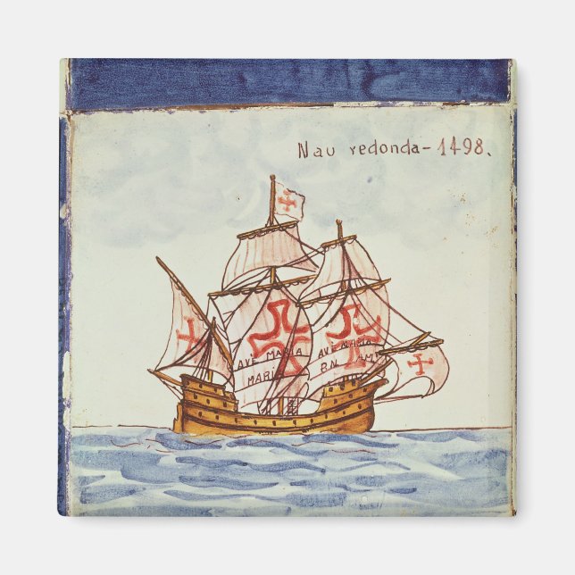 Azulejos tile depicting a ship, from Sagres Magnet (Front)