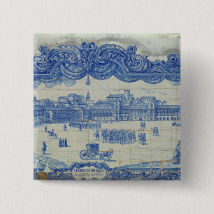 Azulejos tiles depicting the Praca do Comercio Button