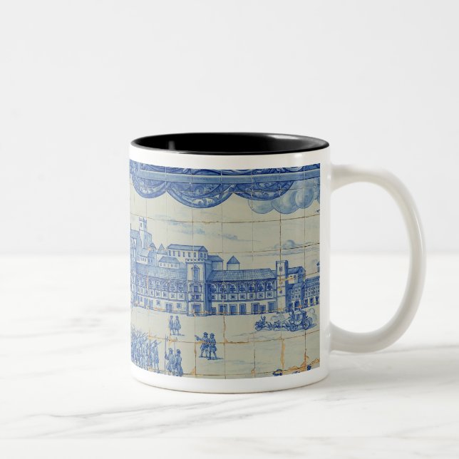 Azulejos tiles depicting the Praca do Comercio Two-Tone Coffee Mug (Right)