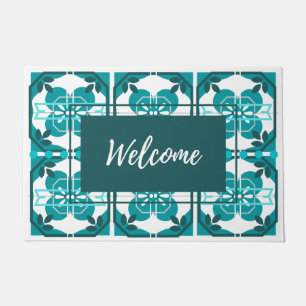 Azulejos Turquoise Tile Welcome Doormat