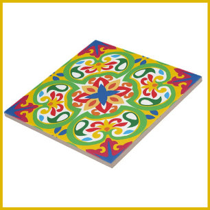 💛🧡💚 Azulejos, very decorative pattern, Ceramic Tile