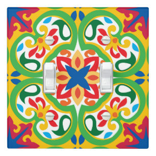 💛🧡💚 Azulejos, very decorative pattern, Light Switch Cover