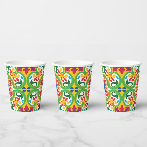  Azulejos very decorative pattern   Paper Cups